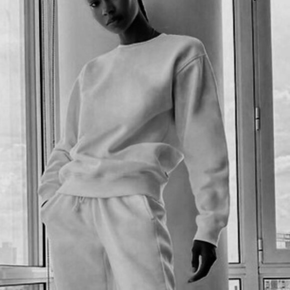 Aritzia Wilfred Free Crew Neck Pullover Sweatshirt Sweater Heather Grey Size 1 - Picture 2 of 6